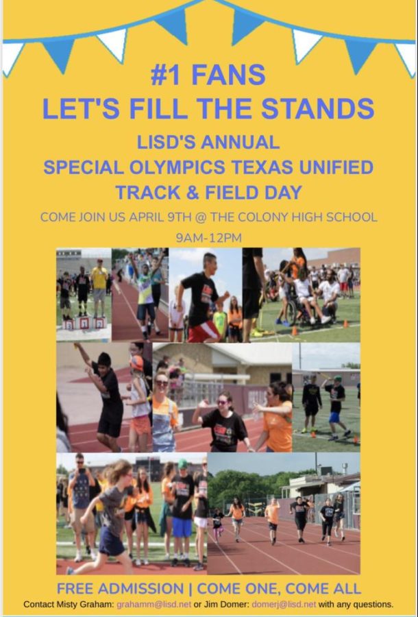 The Special Olympics Track and Field day will take place at The Colony High School April 9.