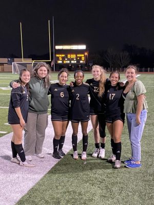 Varsity soccer seniors at senior night. They girls went  fourth in district. 